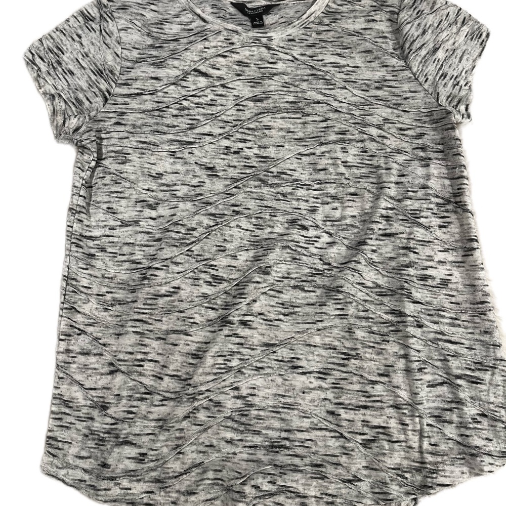 Simply Vera Vera Wang Black and Gray Marled Crewneck Tee